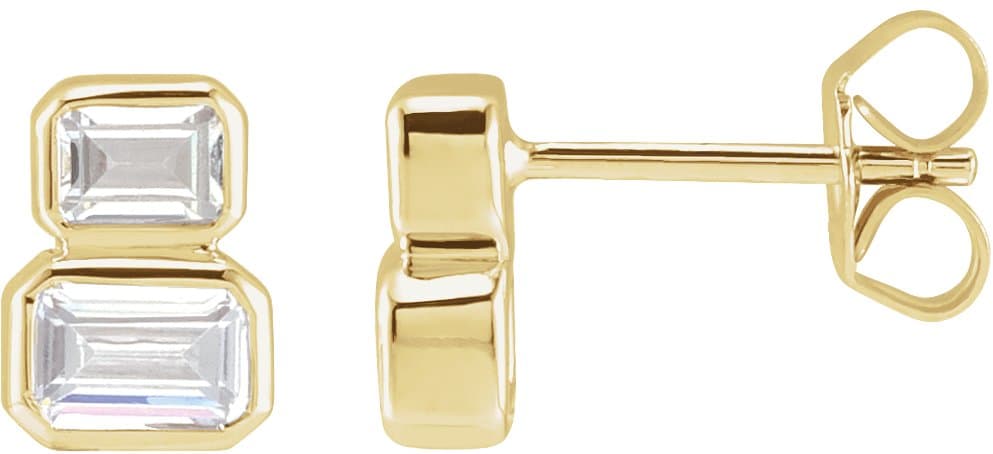 14K Rose 1 CTW Lab-Grown Diamond Two-Stone Stud Earrings