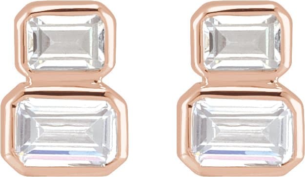 Lab-Grown Diamond Two-Stone Stud Earrings view 2