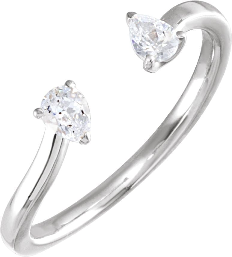 14K Rose 1/5 CTW Lab-Grown Diamond Two-Stone Ring