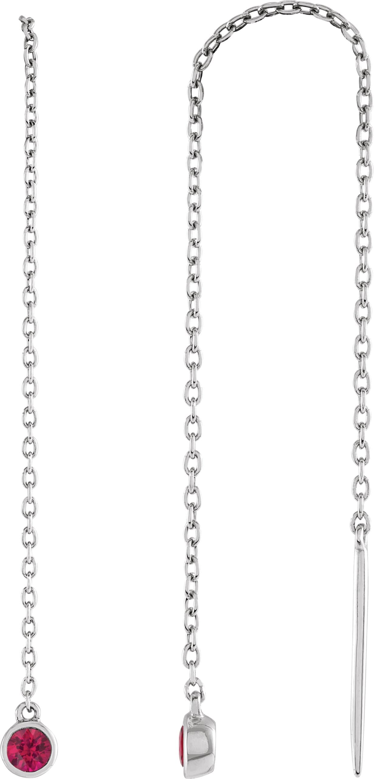 14K Rose Natural Emerald Chain Earrings