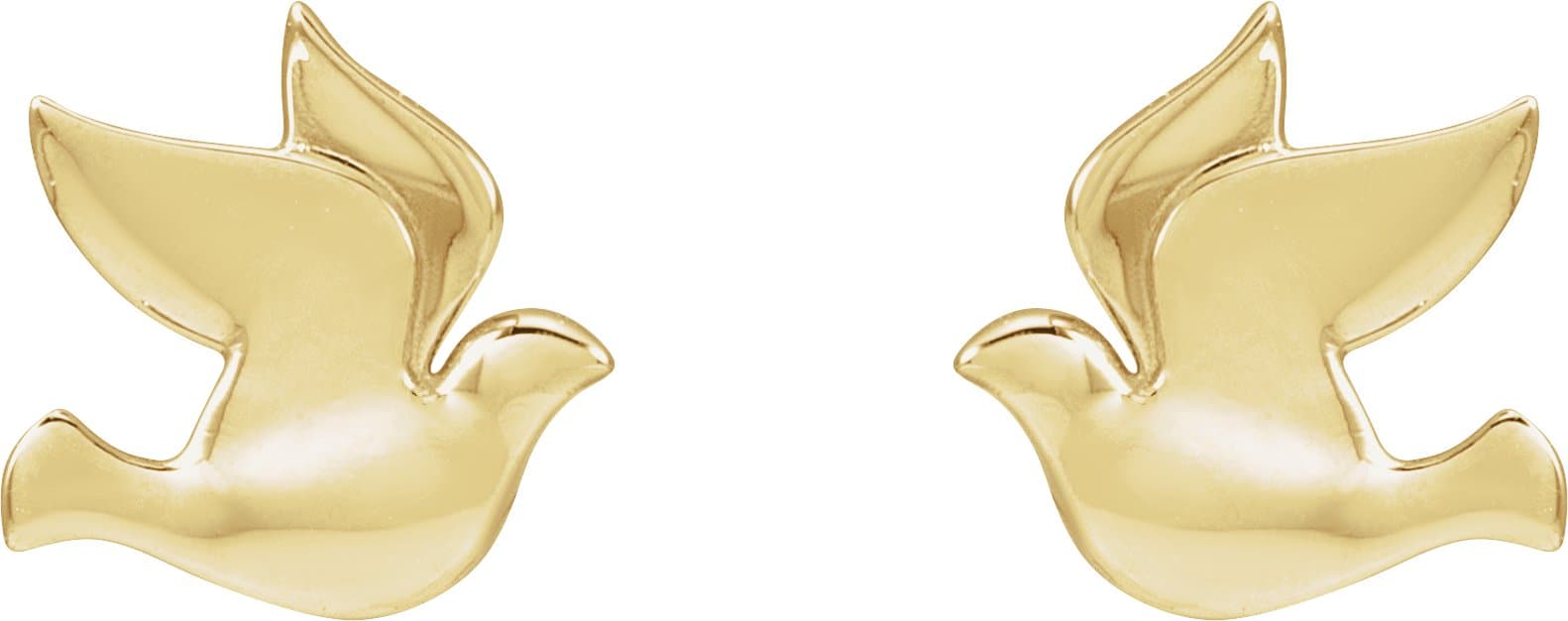 14K Rose Holy Spirit Dove Left Earring