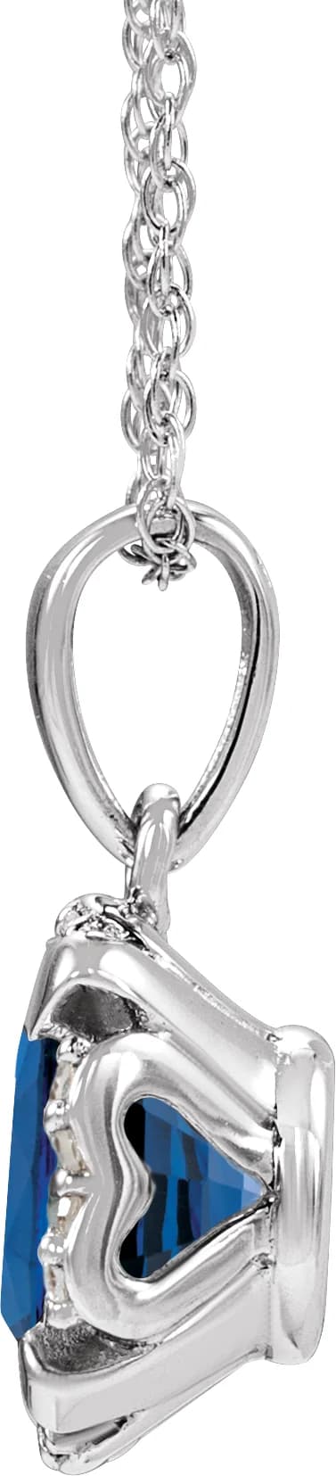 Halo-Style Birthstone Necklace, view 3