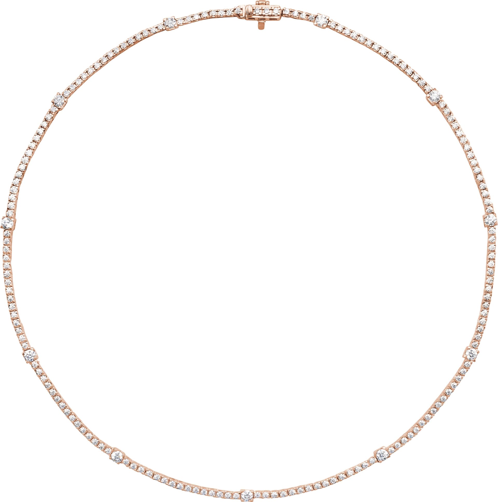 14K Rose 4 CTW Lab-Grown Diamond Line 16 Necklace