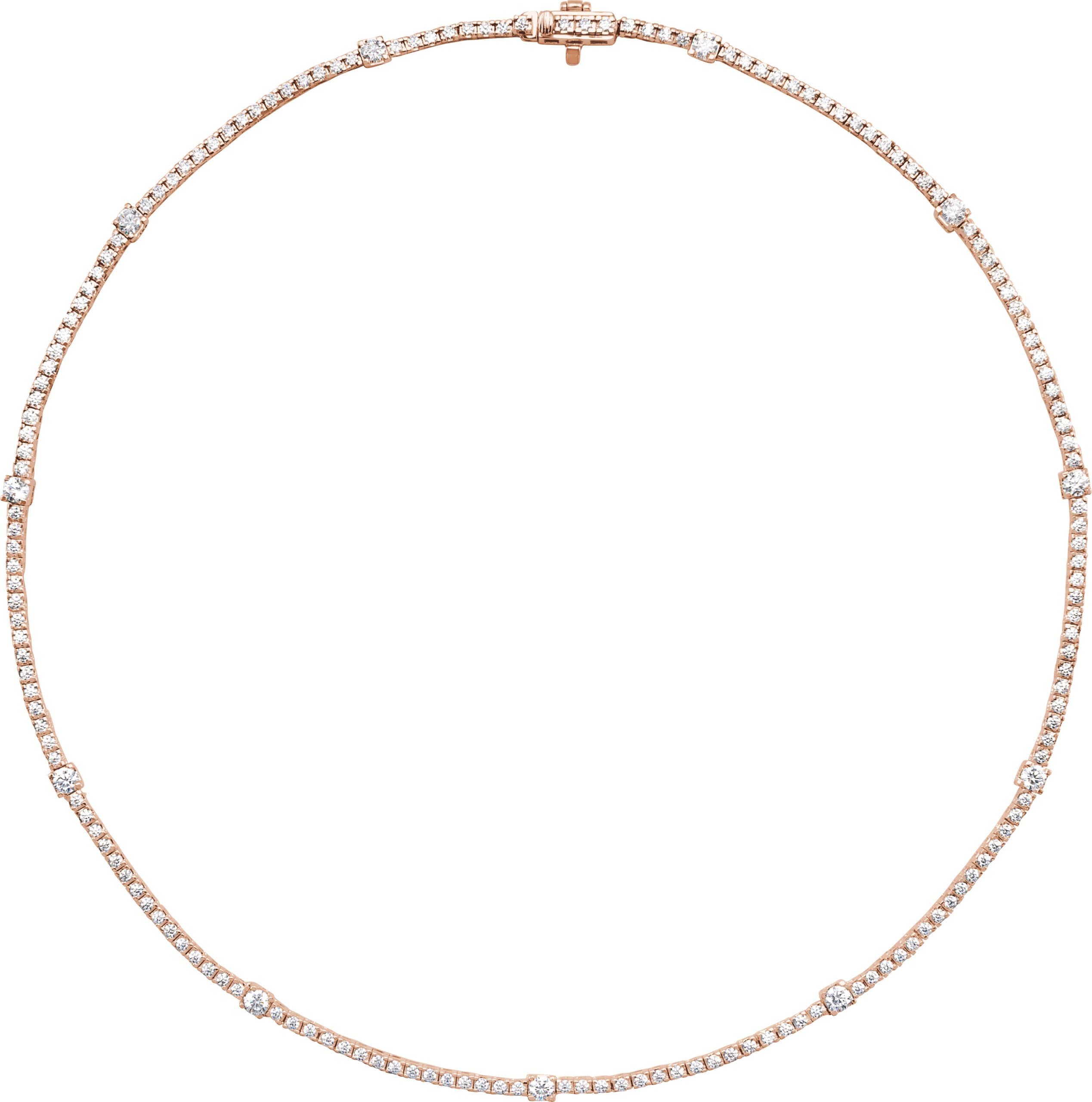 14K Rose 4 CTW Lab-Grown Diamond Line 16 Necklace