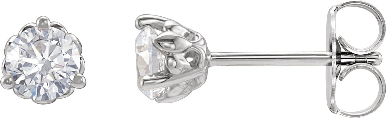 14K Rose 1/2 CTW Lab-Grown Diamond Fleur-de-Lis Earrings