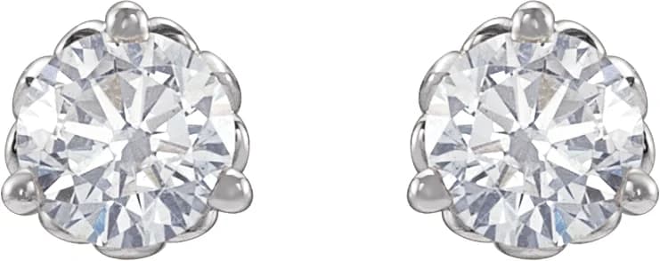 Round 3-Prong Fleur-de-lis Earrings, view 3