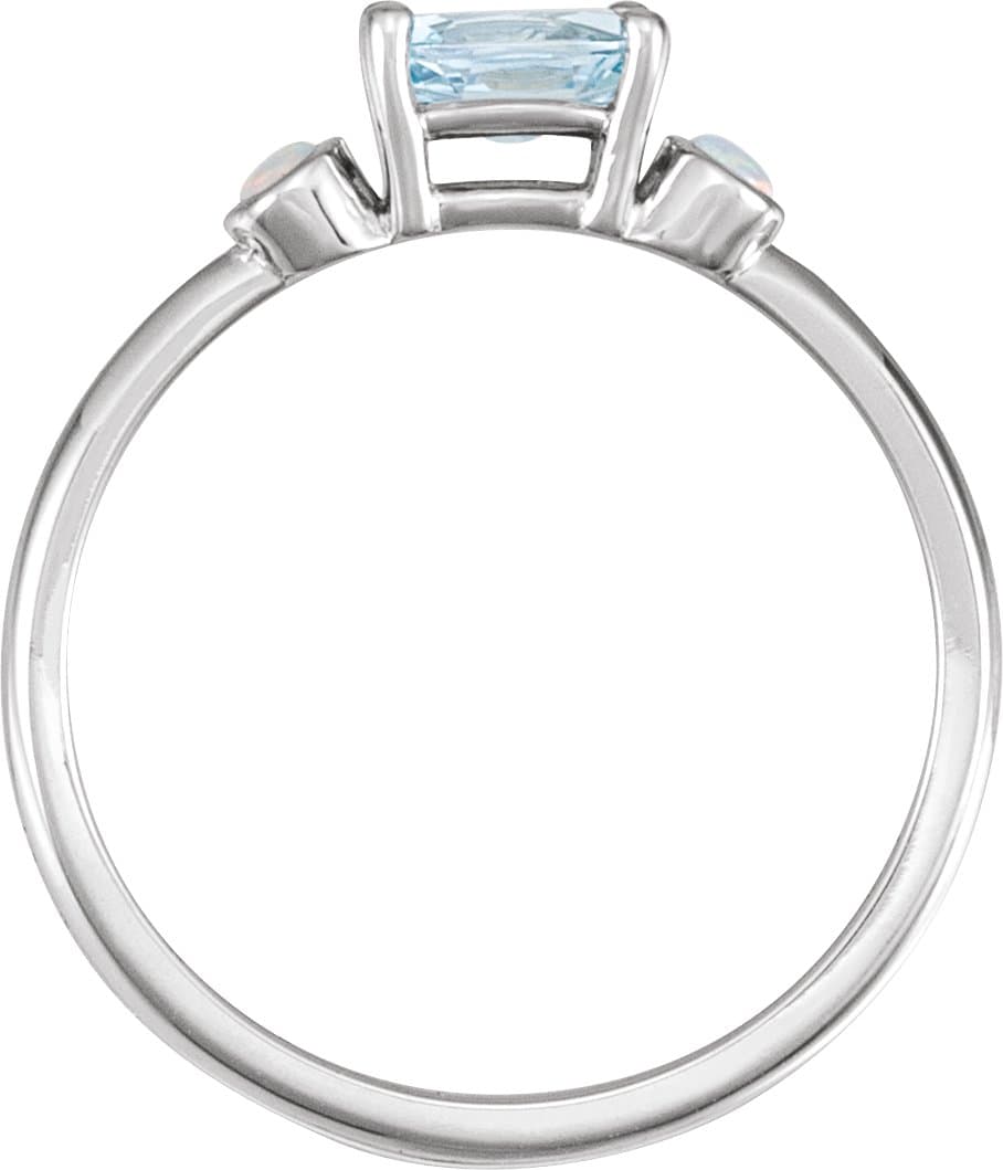 Oval 4-Prong Accented Ring view 2
