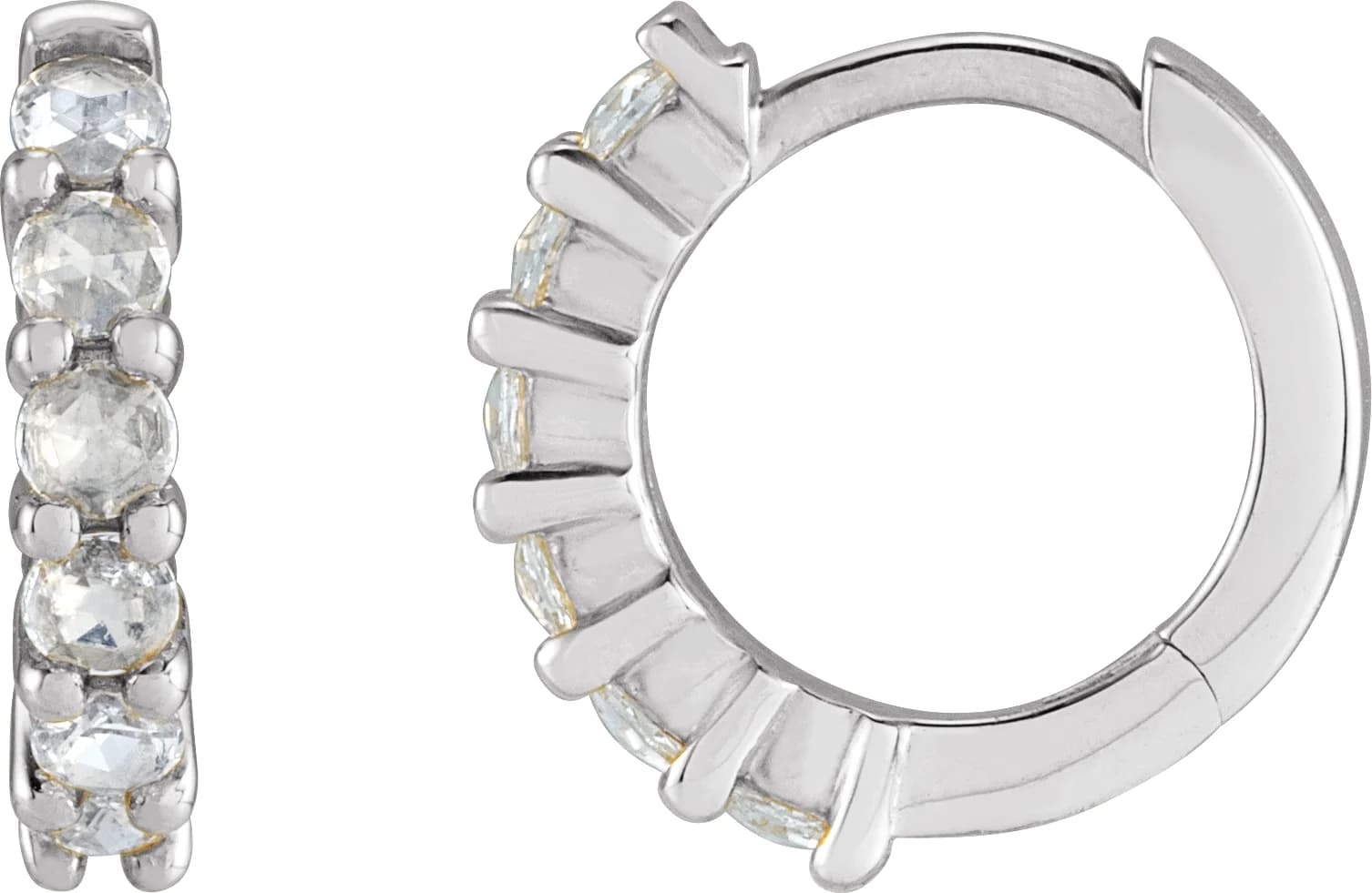 Cabochon Hinged Hoop Earrings, view 2