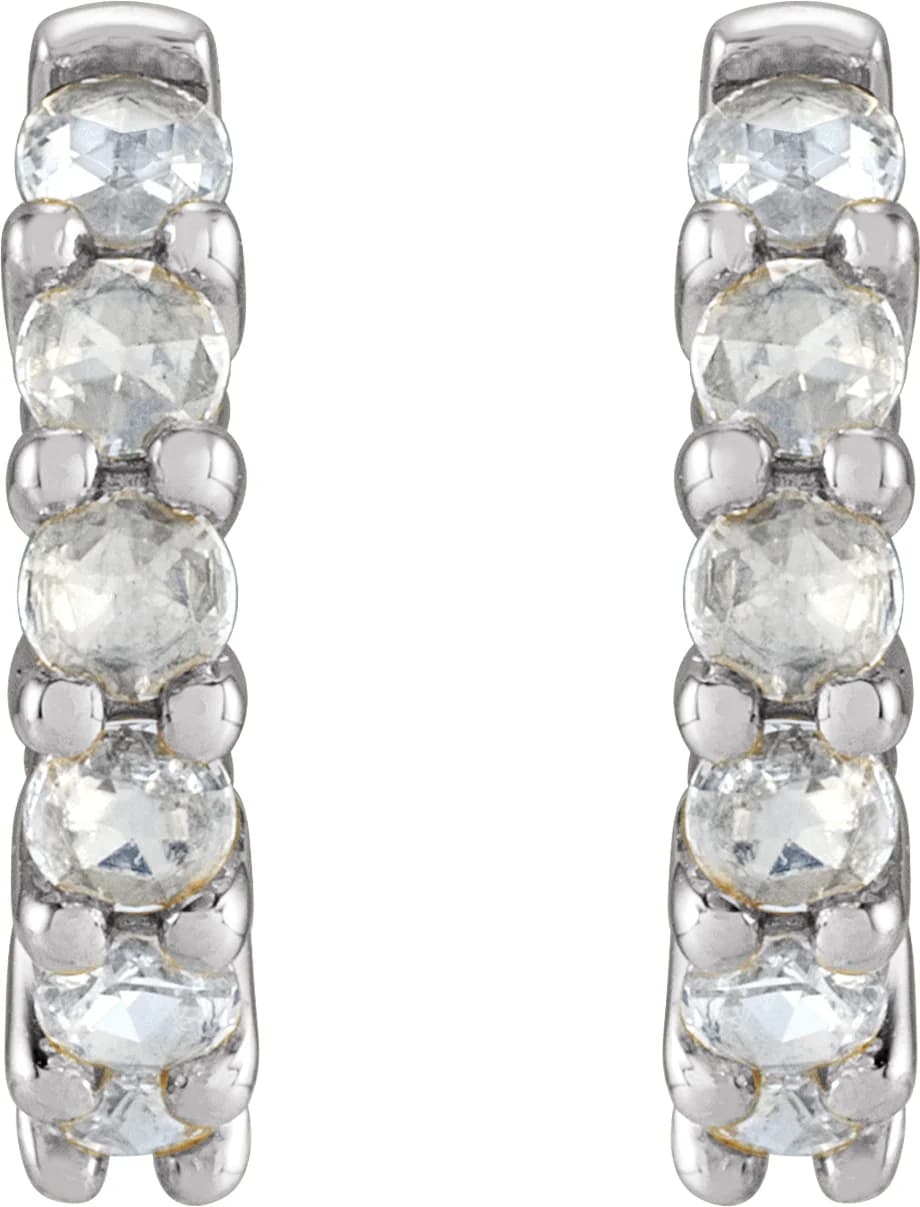 Cabochon Hinged Hoop Earrings, view 3