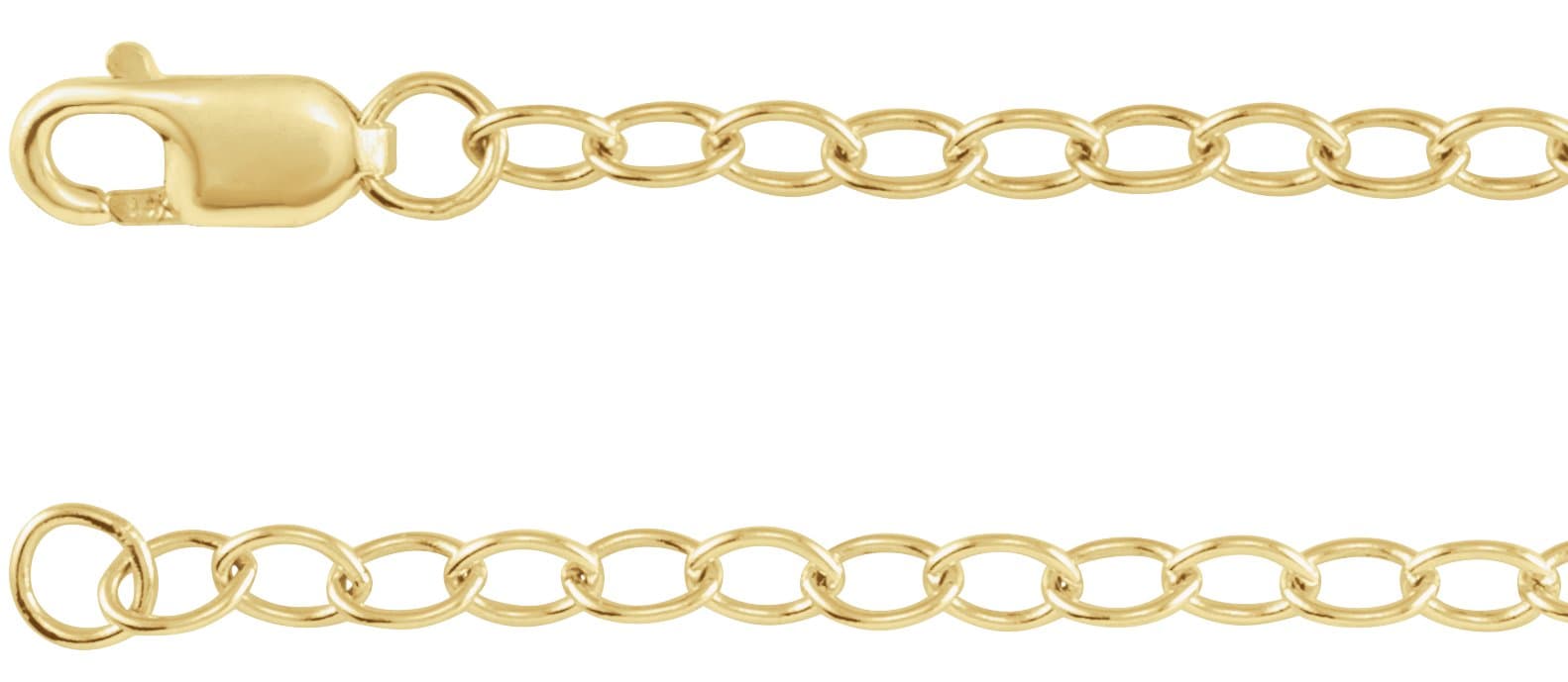 14K Rose 2.5 mm Cable 16 Chain