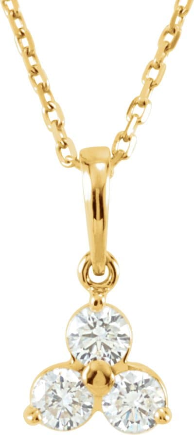 14K White 1/2 CTW Diamond Three-Stone 18 Necklace