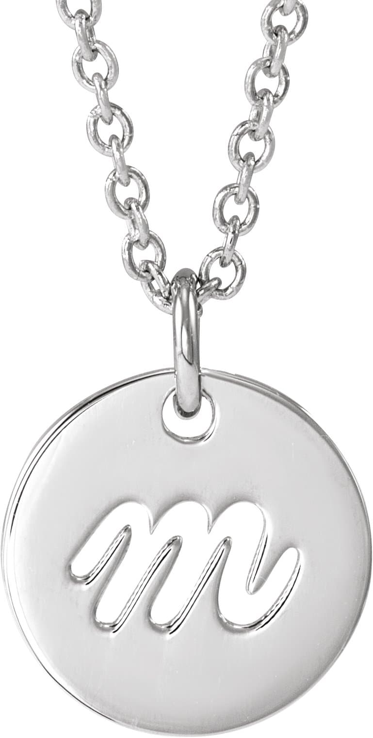 14K Rose Script Initial D 16-18 Necklace