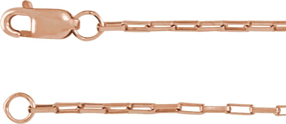 14K Rose 1.2 mm Elongated Box 16 Chain