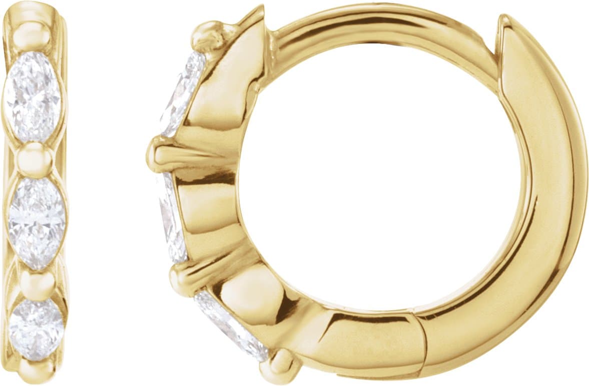 14K Rose 1/10 CTW Natural Diamond 10 mm Hoop Earrings