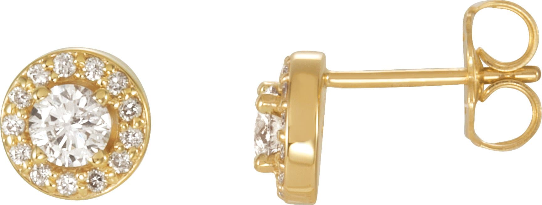 14K Rose 1 1/2 CTW Lab-Grown Diamond Halo-Style Earrings