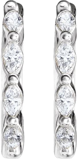 Marquise Hoop Earrings, view 3