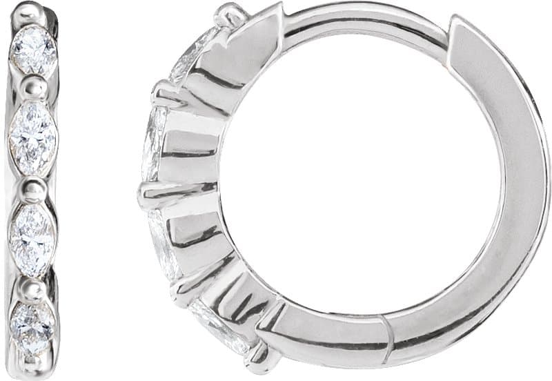 14K Rose 1/10 CTW Natural Diamond 10 mm Hoop Earrings