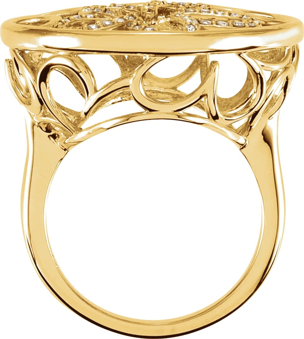 Accented Floral Ring, view 3