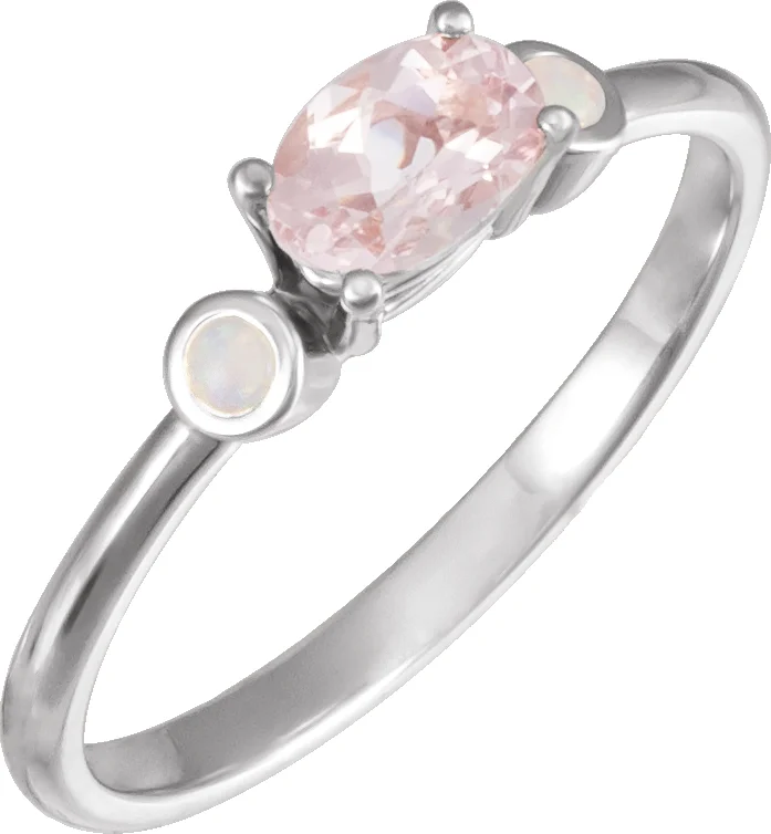 Oval 4-Prong Accented Ring, view 2
