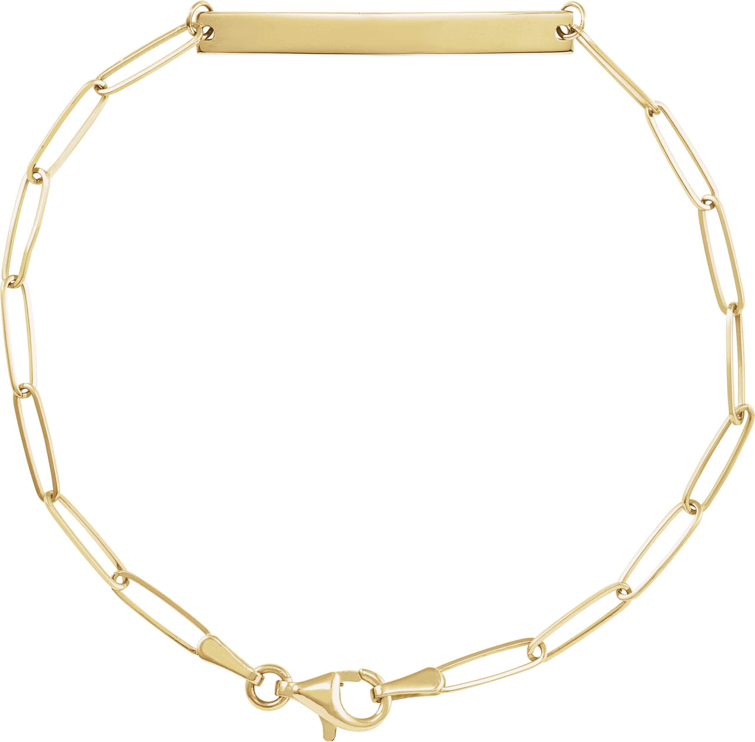 14K Rose Engravable Bar 7" Bracelet