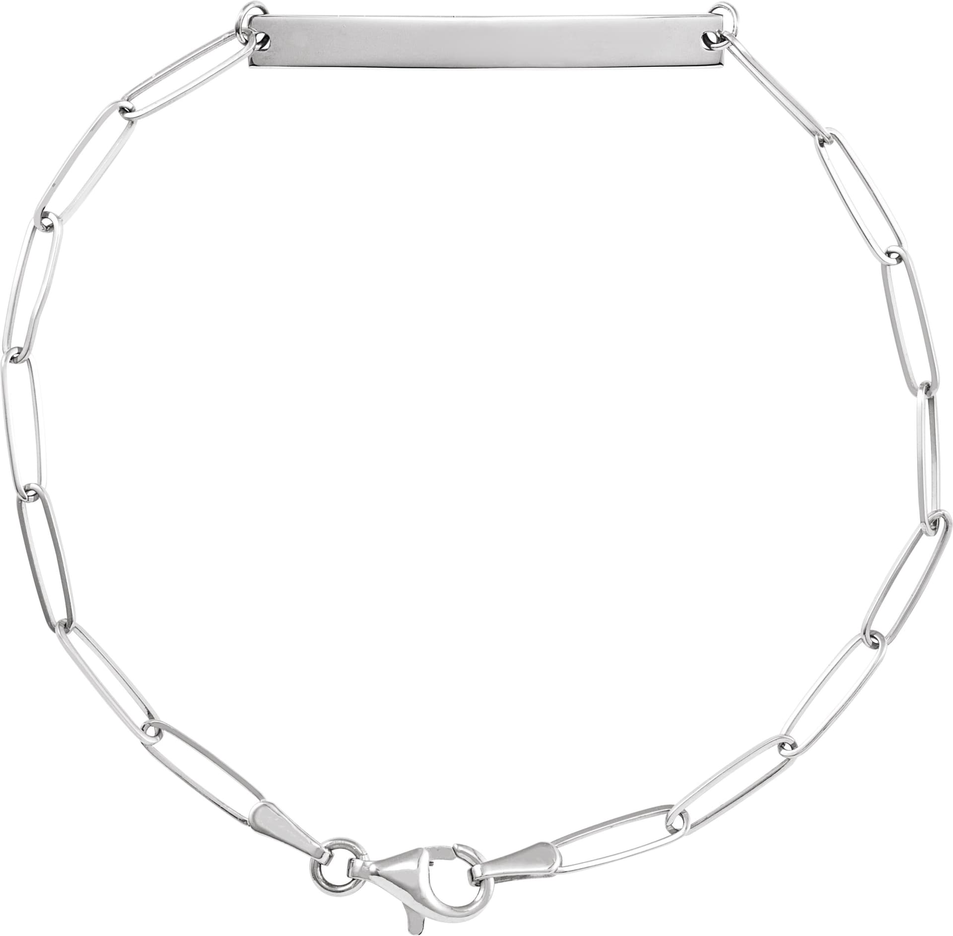 14K Rose Engravable Bar 7" Bracelet