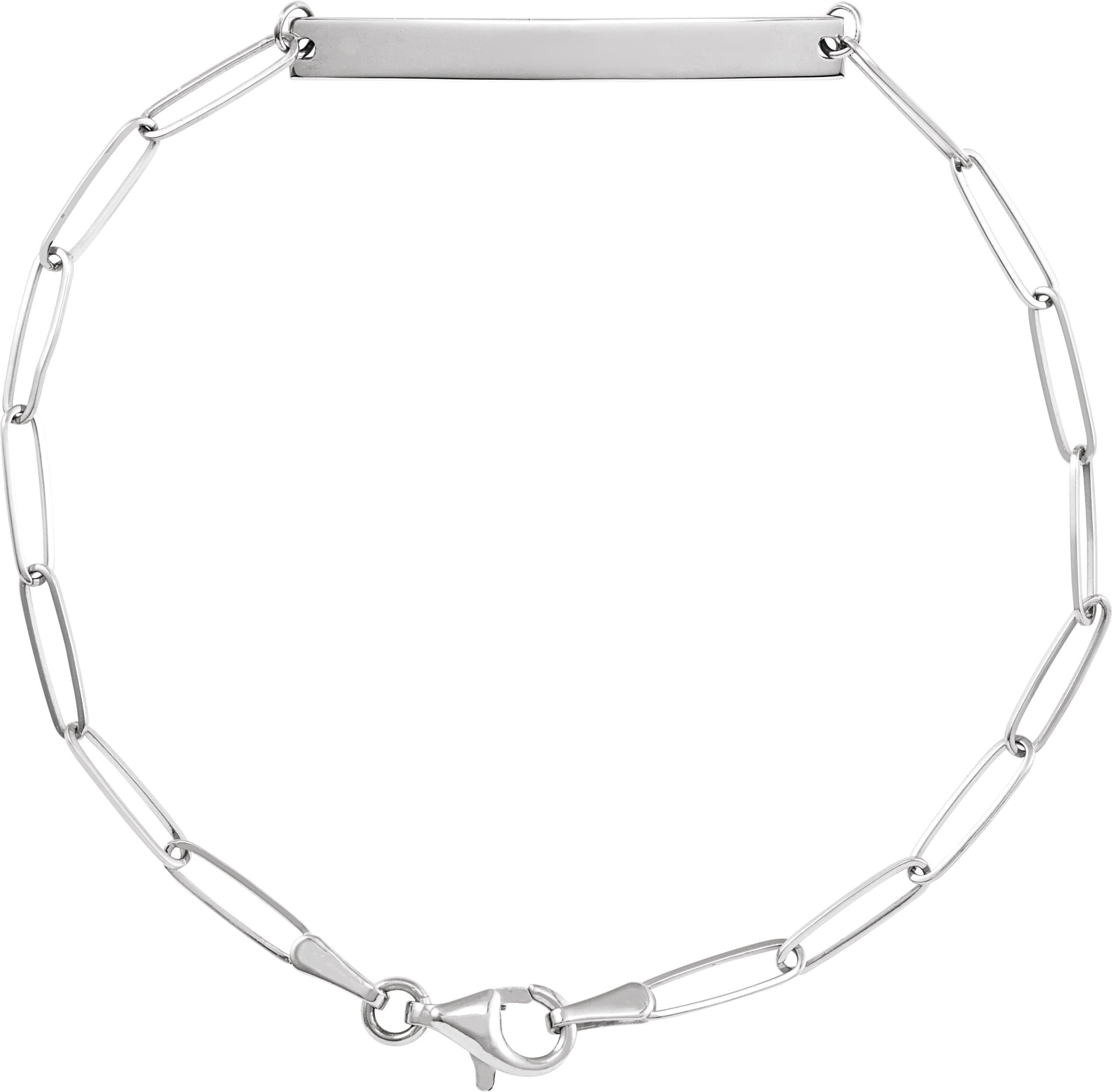 14K Rose Engravable Bar 7" Bracelet