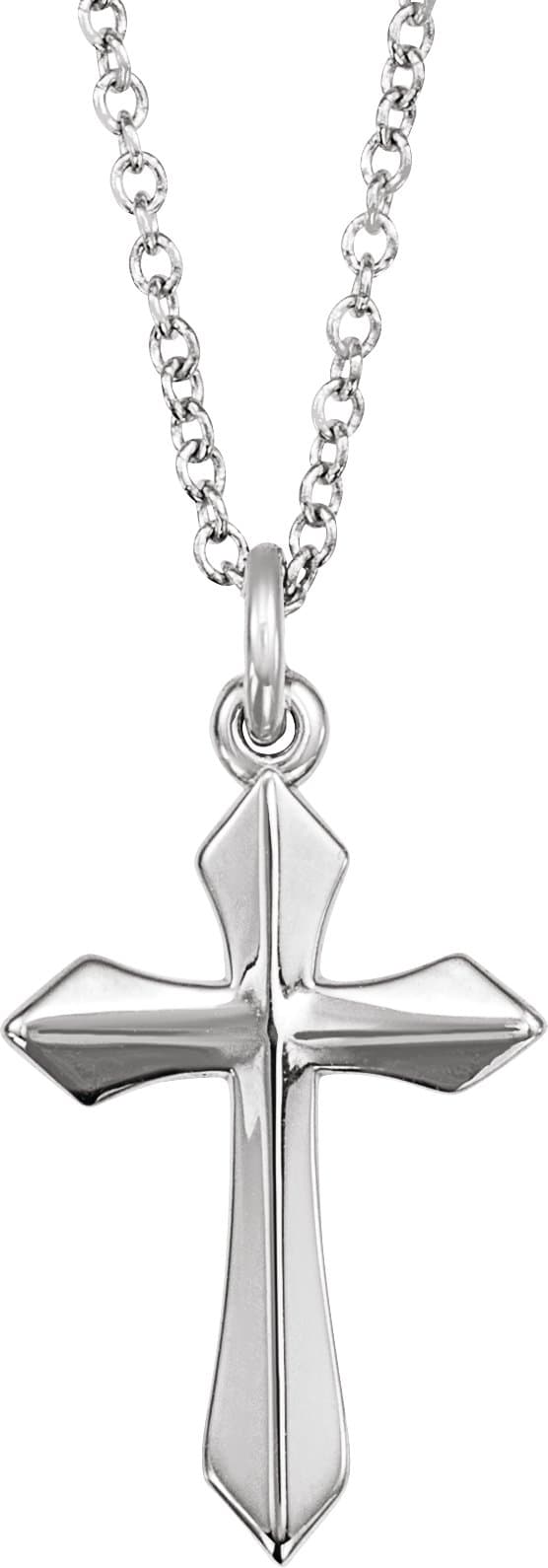 Sterling Silver Cross 18 Necklace