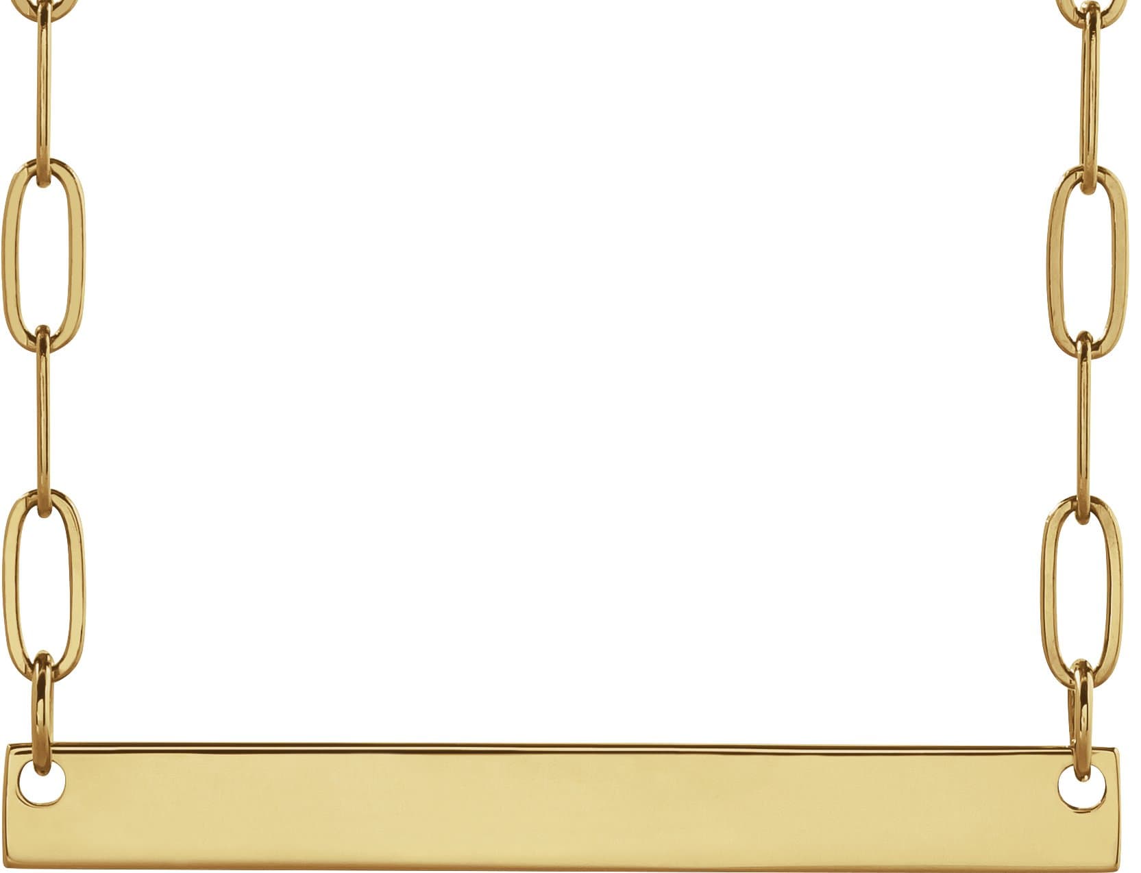 14K Rose Engravable Bar 18 Necklace