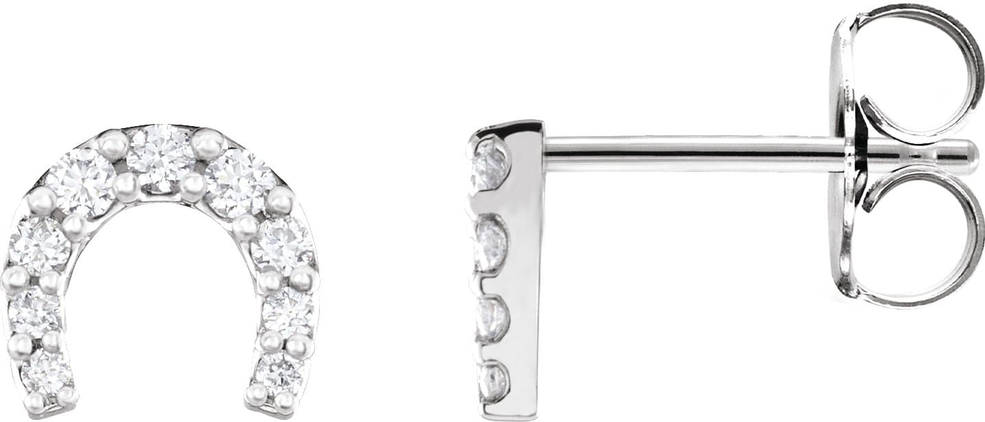 14K Rose 1/6 CTW Natural Diamond Horseshoe Earrings