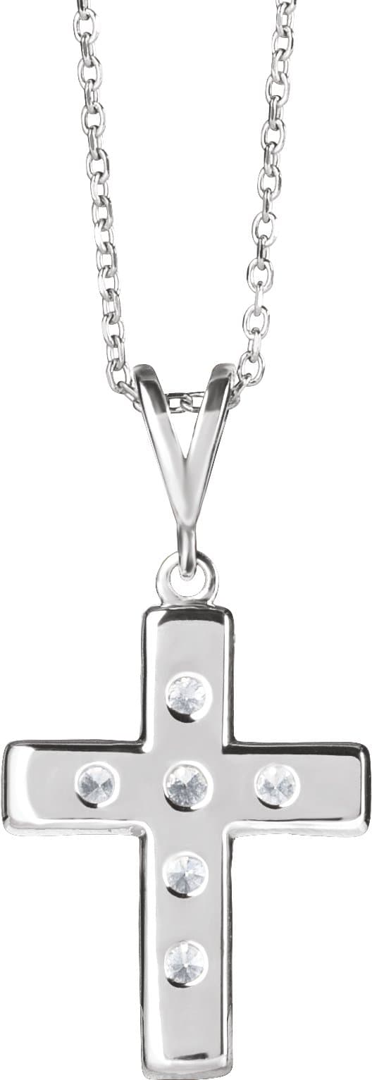French-Set Cross Necklace or Pendant view 3