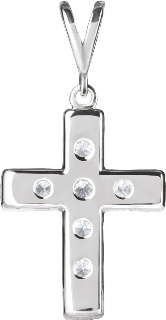 French-Set Cross Necklace or Pendant view 3