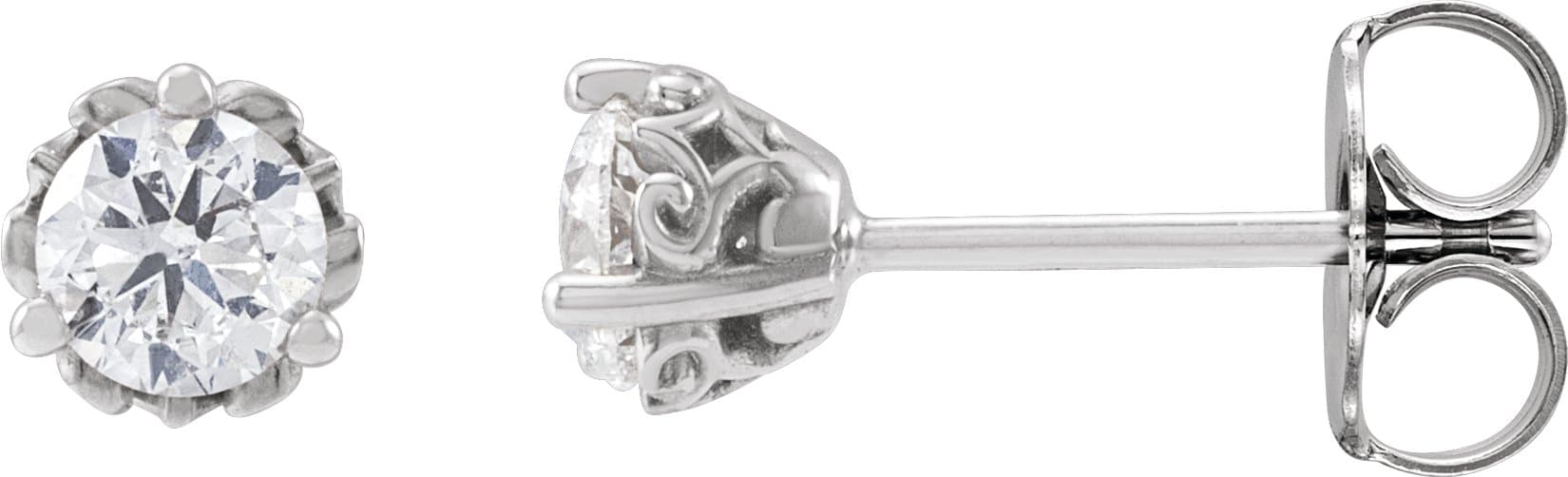 14K Rose 1/2 CTW Lab-Grown Diamond Vintage-Inspired Earrings