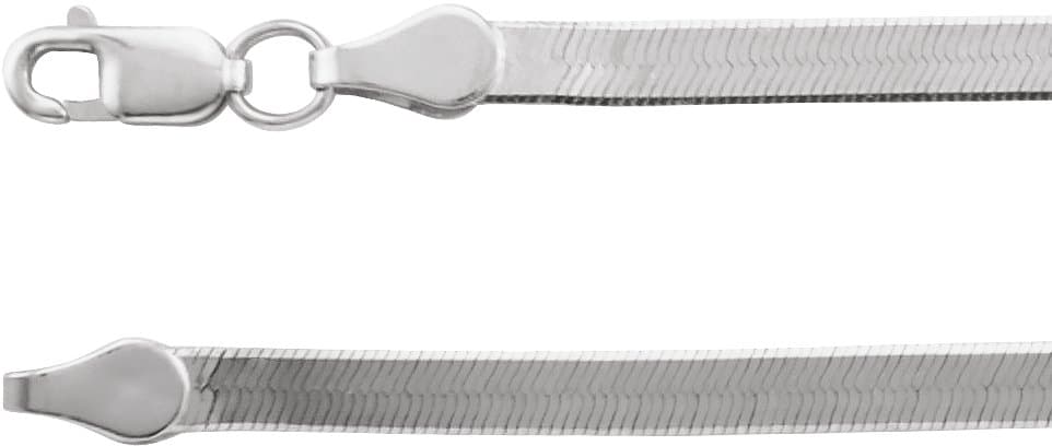 14K White 4.6 mm Flexible Herringbone 20 Chain