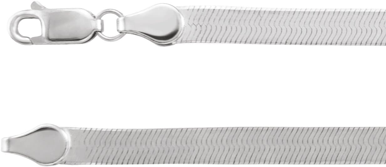 14K White 4.6 mm Flexible Herringbone 20 Chain
