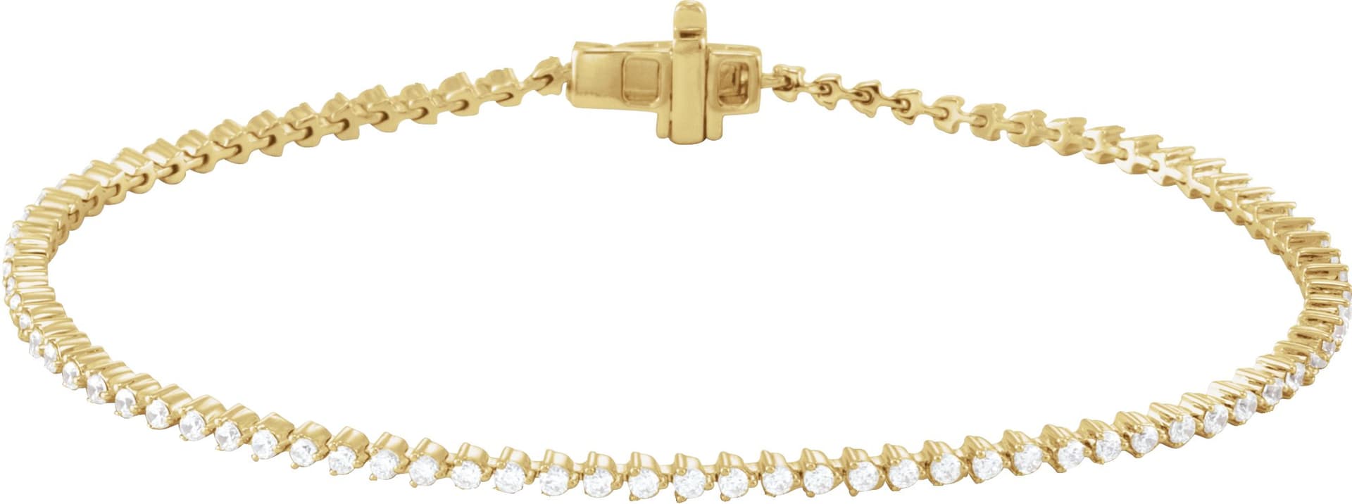 14K Yellow Gold 2 CTW Natural Diamond 7 1/4" Line Bracelet