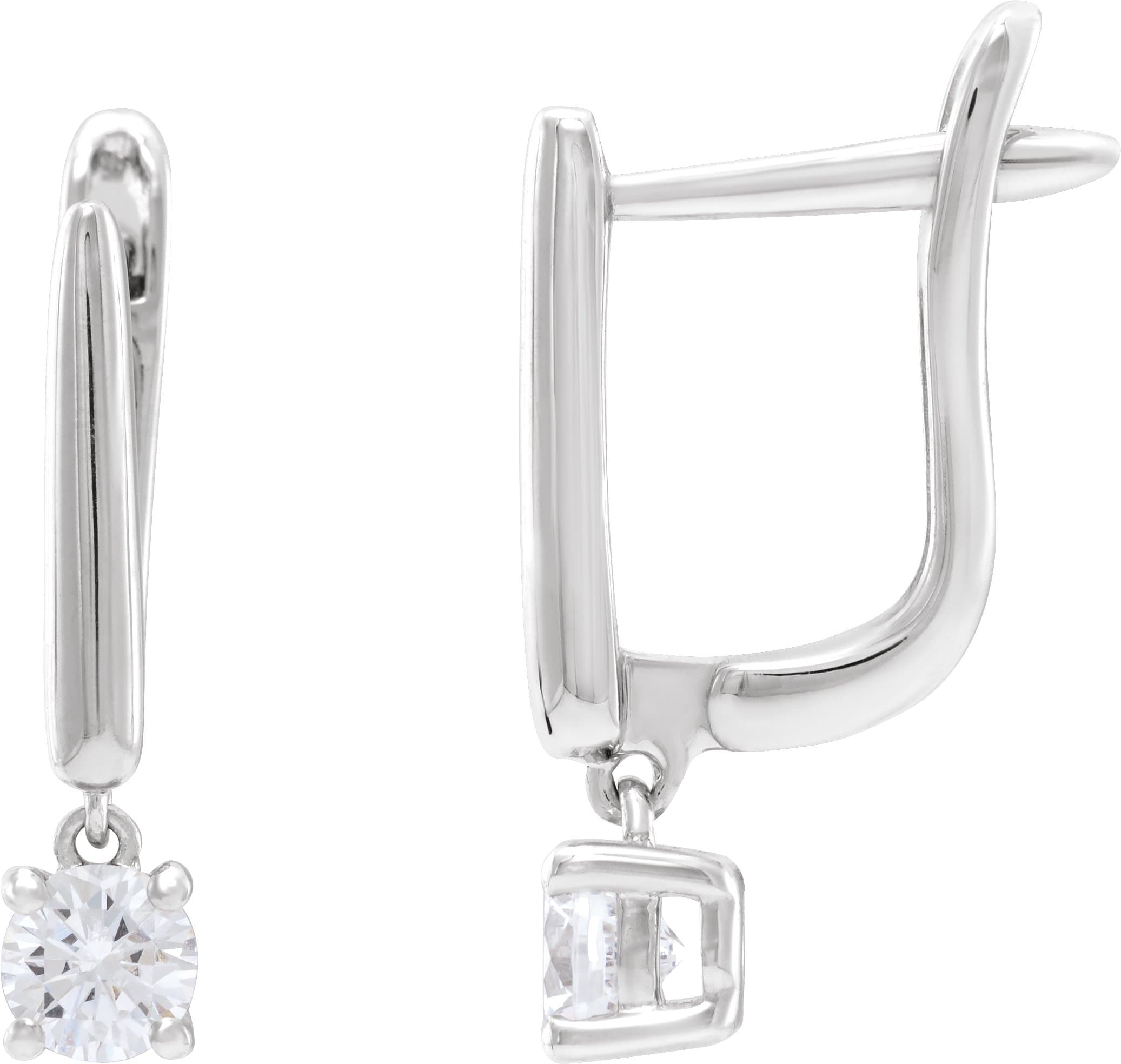 14K Rose 1 CTW Lab-Grown Diamond Lever Back Earrings