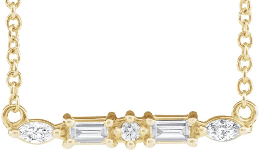 14K Rose 1/6 CTW Natural Diamond Bar 18 Necklace
