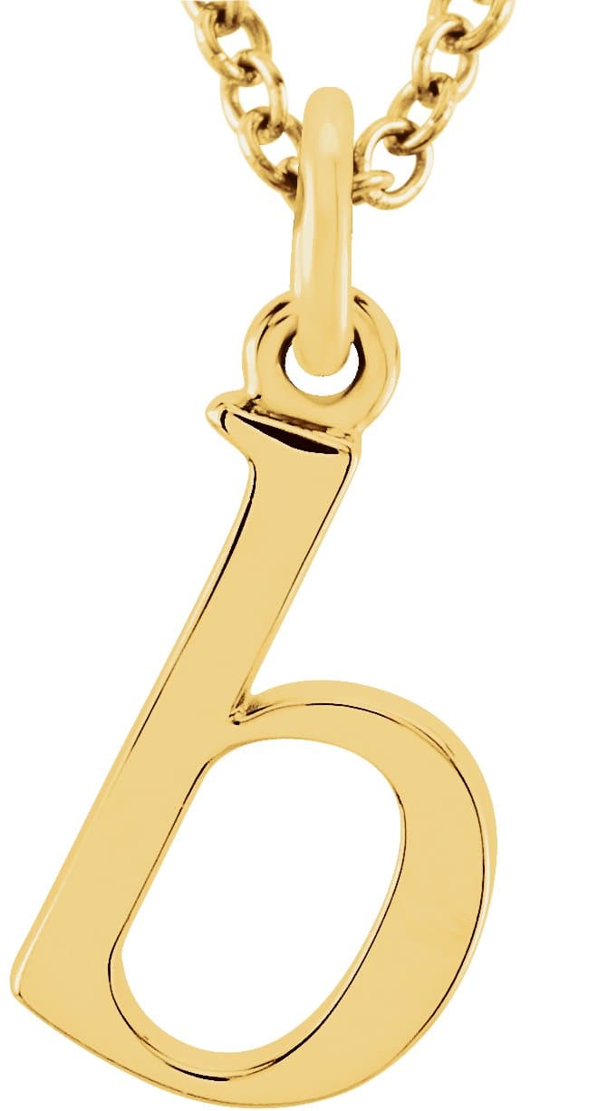 14K Rose Lowercase Initial a 16 Necklace
