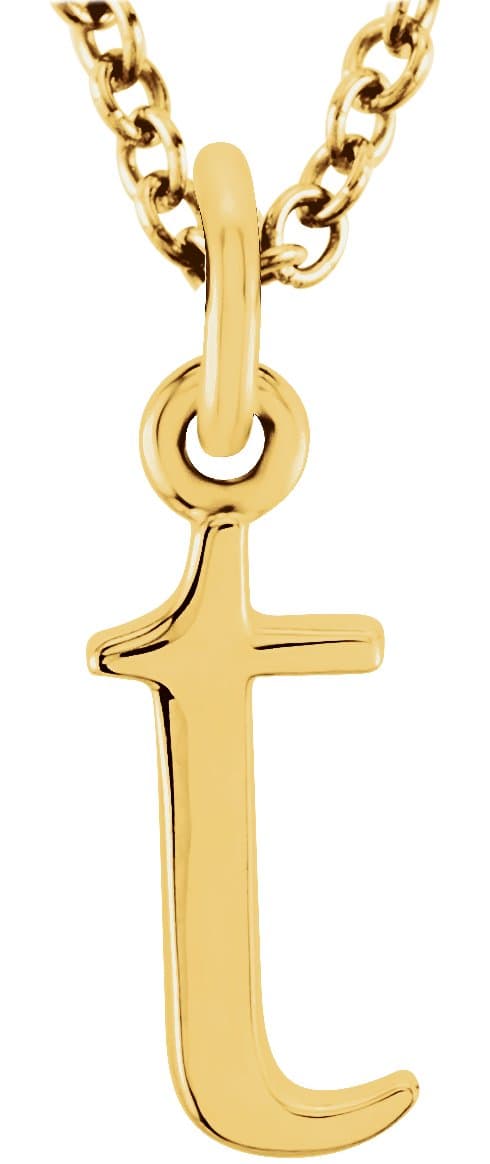 14K Rose Lowercase Initial a 16 Necklace