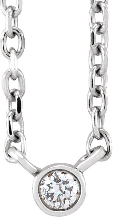 14K Rose .03 CT Natural Black Diamond 16-18 Necklace