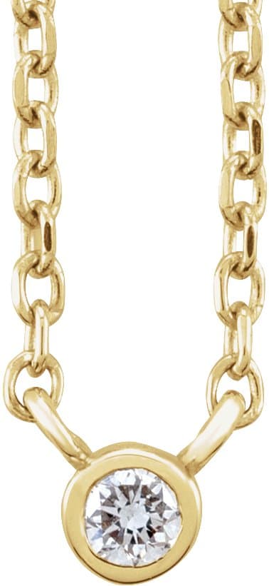 14K Rose .03 CT Natural Black Diamond 16-18 Necklace
