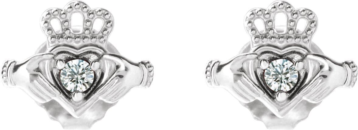 Accented Claddagh Earrings view 2