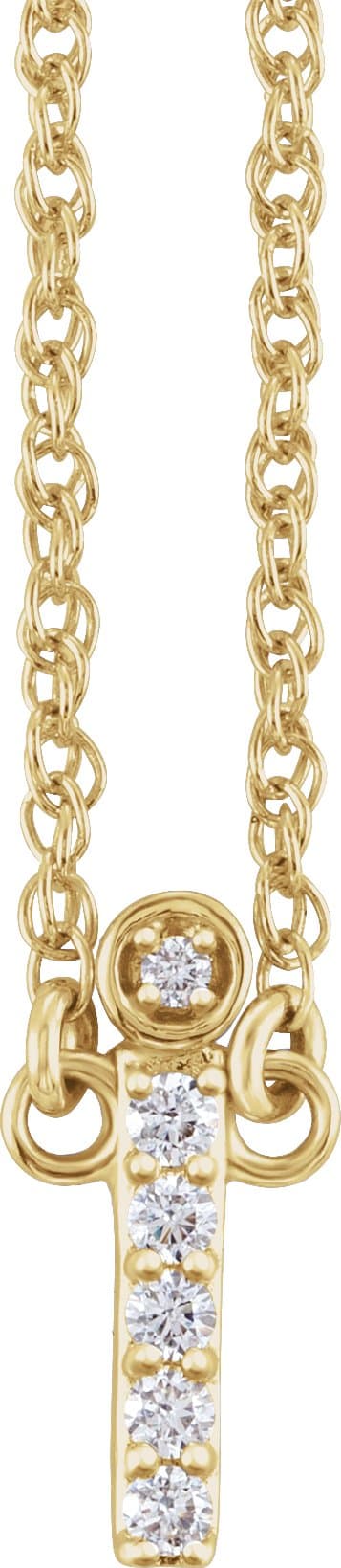 14K Rose Gold .06 CTW Natural Diamond Lowercase Initial J 16" Necklace
