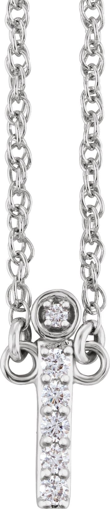 14K Rose .06 CTW Natural Diamond Lowercase Initial J 16 Necklace