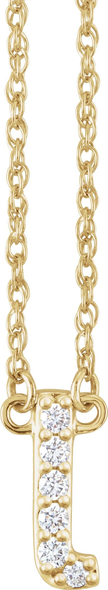 14K Rose .06 CTW Natural Diamond Lowercase Initial J 16 Necklace