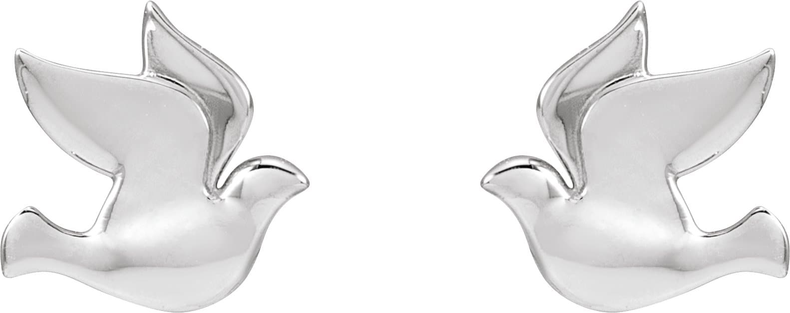 14K Rose Holy Spirit Dove Left Earring