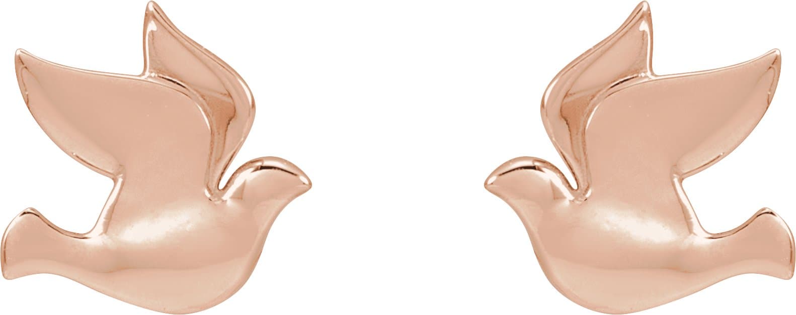 14K Rose Holy Spirit Dove Left Earring