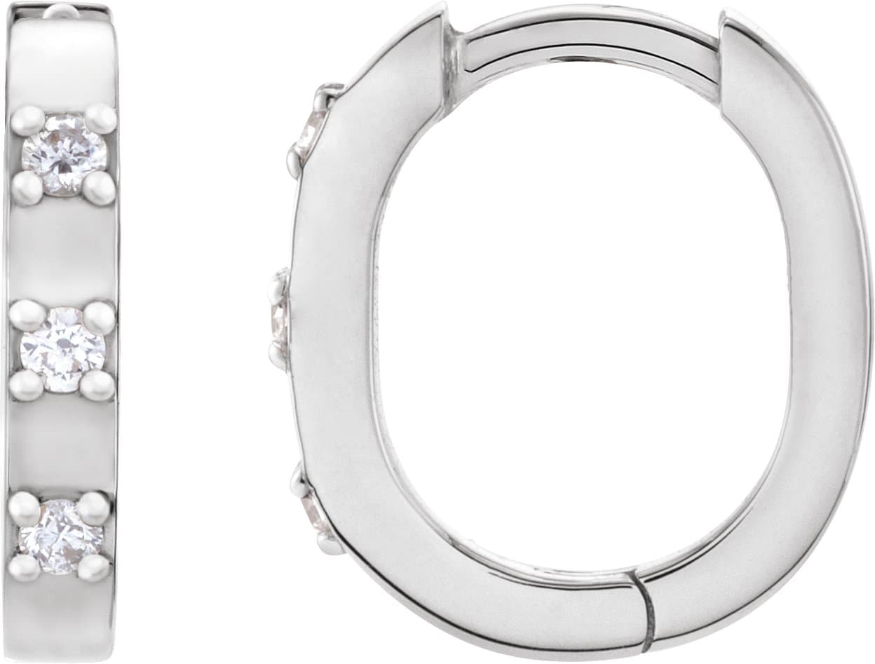 14K Rose .08 CTW Natural Diamond 11.5 mm Hoop Earrings