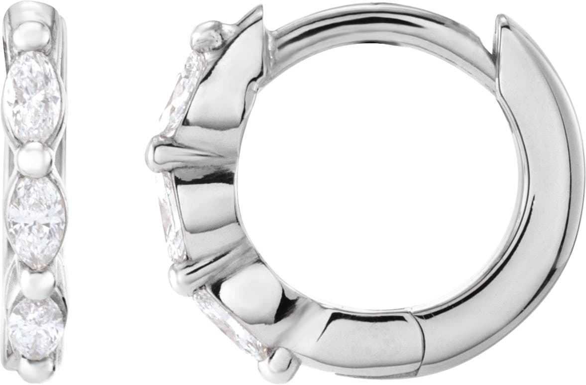14K Rose 1/10 CTW Natural Diamond 10 mm Hoop Earrings