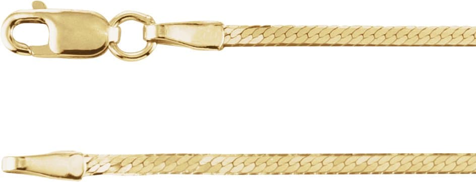 14K Yellow 1.6 mm Herringbone 7 Chain